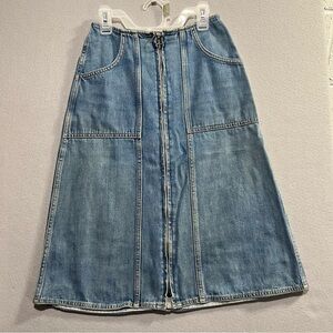 Vintage M.i.h. Jeans Midi Length Skirt with Front Zipper Size XS Y2K